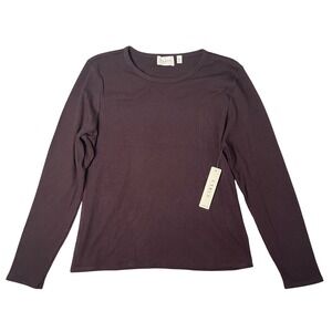 CYRUS Top Women XL Purple Ribbed Wardrobe Staple NWT MSRP $49 Everyday Essential